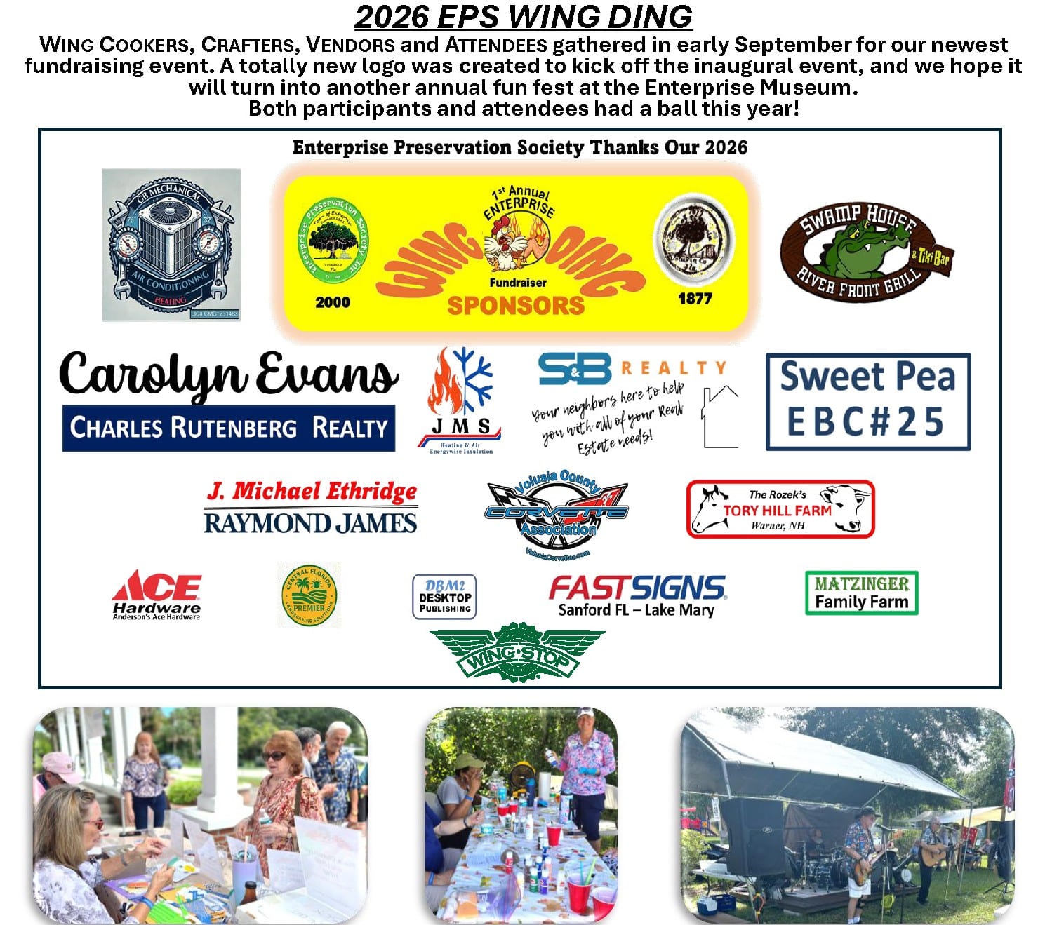 2026 EPS Wing Ding - Enterprise Preservation Society thanks our 2026 Wing Ding sponsors